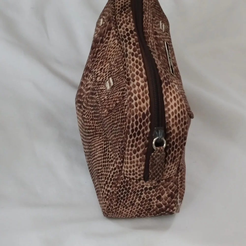 Nine West Chocolate& Cream Brown Pouch Cosmetics Bag
